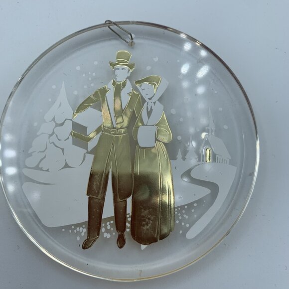Lasting Impressions Acrylic Christmas Ornament with Gold Courting Couple Scene - Picture 6 of 6